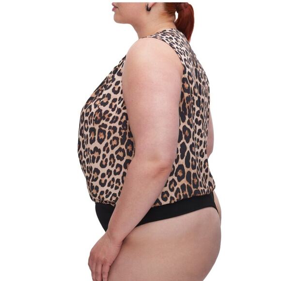 Good American Georgette Wrap Bodysuit Leopard Top | Sz 4, XL | NEW $129 - Picture 6 of 15